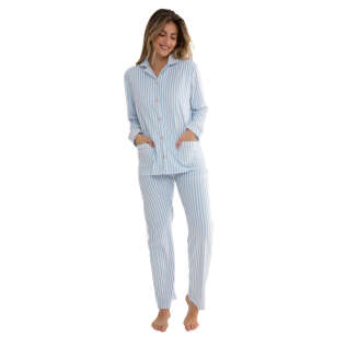 Cocodream Velours Pyjama 'Open Blue'